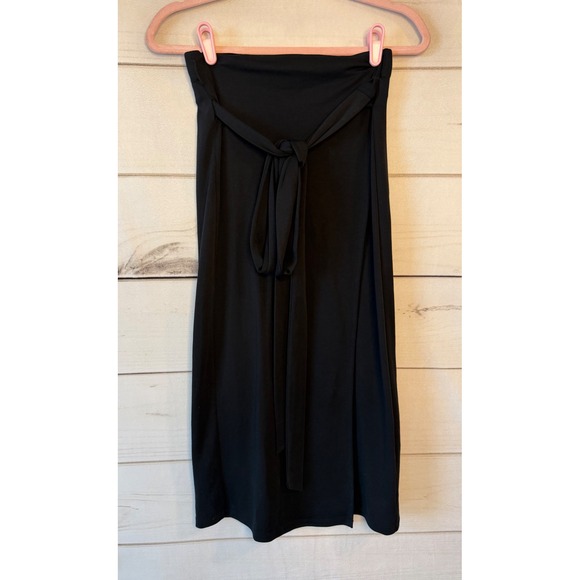 Vince Dresses & Skirts - Vince Black Pima Cotton Tie Front Wrap Midi Skirt XS V565383318 NEW